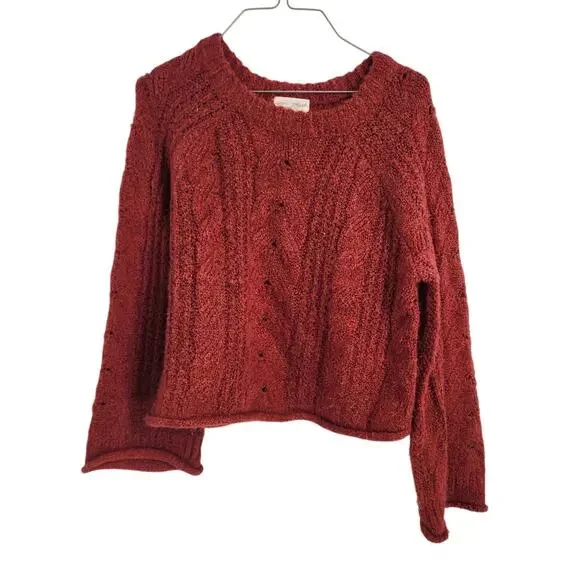 Universal Thread Red Knit Long Sleeve Crew Neck Sweater Womens Size Small S - Picture 1 of 4